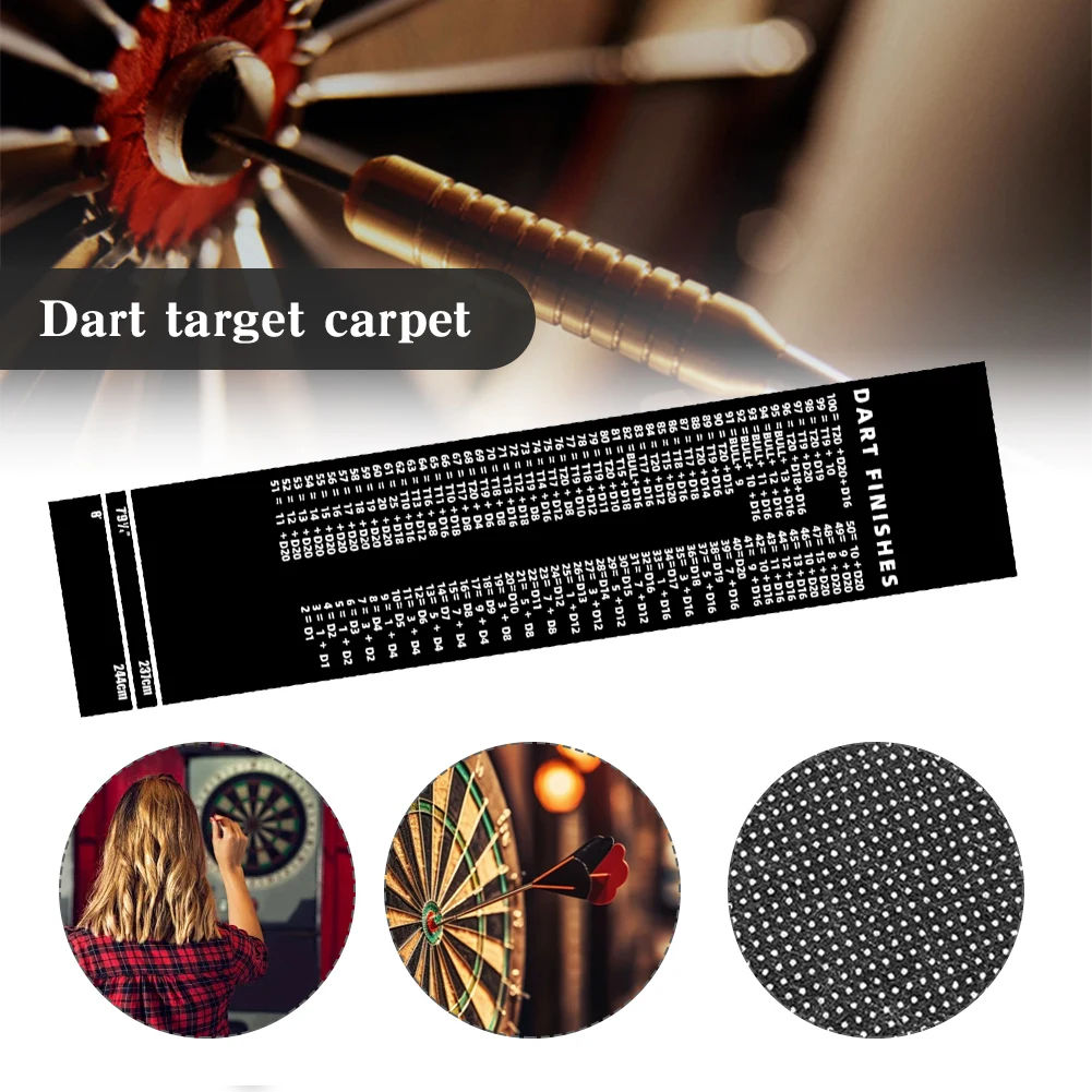 Dart Mat Non Slip Darts Mat Checkouts with Throw Lines Professional Darts Mat Heavy Duty Dart Points and Flooring Protector