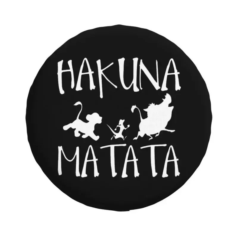 Timon pumba Hakuna Matata ฝาครอบล้อสำรองสำหรับรถจี๊ปมิตซูบิชิปาเจโร4x4ตัวป้องกันยางแบบกำหนดเองขนาด14 "15" 16 "17" นิ้ว