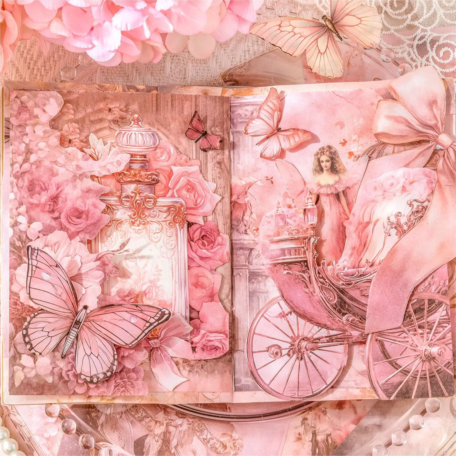 50pcs/lot Memo Pads Material Paper Fantasy Baroque Junk Journal Scrapbooking Cards Retro Background Decoration Paper