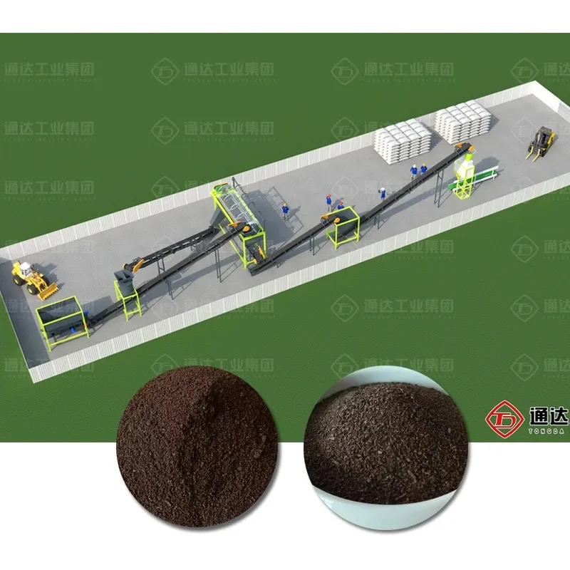 High Productivity Chicken Waste Cow Dung Organic Compost Powder  Production Line