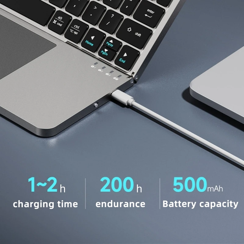 2-in-1 folding Bluetooth keyboard tablet laptop external touch keyboard leather case stand portable - Image 4
