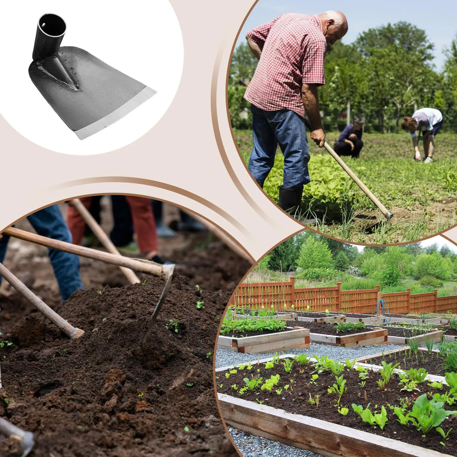 Gardening Hoe Head For Planting Manganese Steel Cultivator Digging Grass Remover Replacement Part For Yard Outdoor