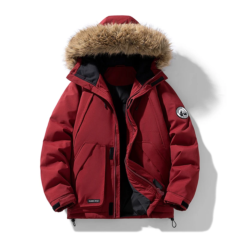 Alta qualidade masculino casacos mais grossos mulheres jaquetas casuais parkas plus size 4xl novo inverno masculino com capuz gola de pele quente park