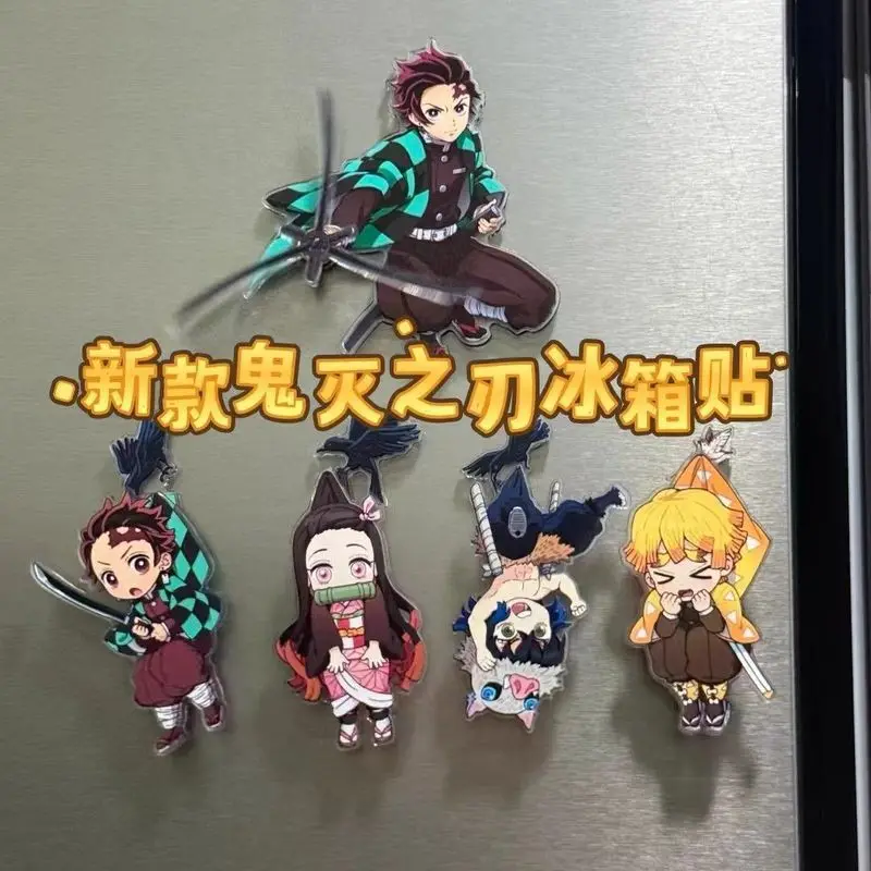 Demon Slayer: Kimetsu No Yaiba Anime Produkty Akrylowe Magnesy na Lodówkę Tanjiro Nezuko Inosuke Zenitsu Naklejki na Powierzchnie Żelazne