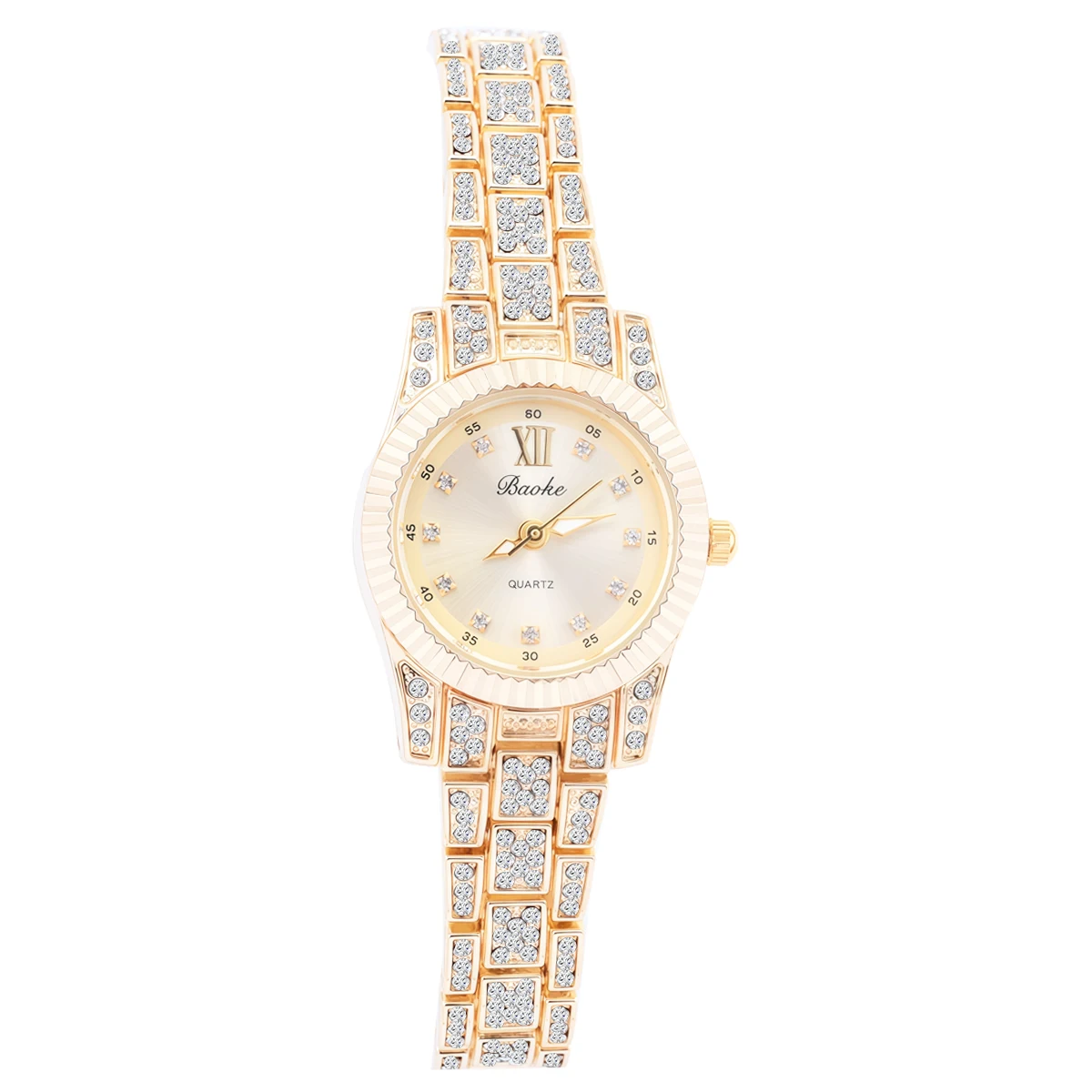 ساعة كوارتز عصرية وفاخرة من سبائك الماس بالكامل بحجر الراين للنساء، مناسبة للارتداء اليومي، وهدايا عيد الميلاد #5