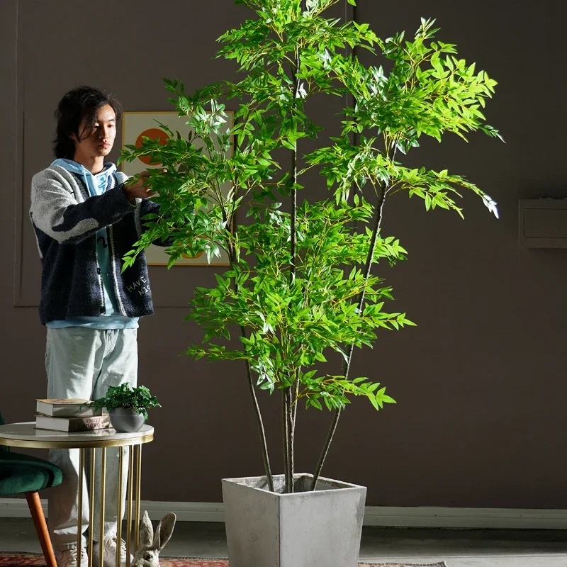 

Indoor Large Fake Trees Living Room Bionic Green Plant Bonsai Live Studio Landscape Decoration