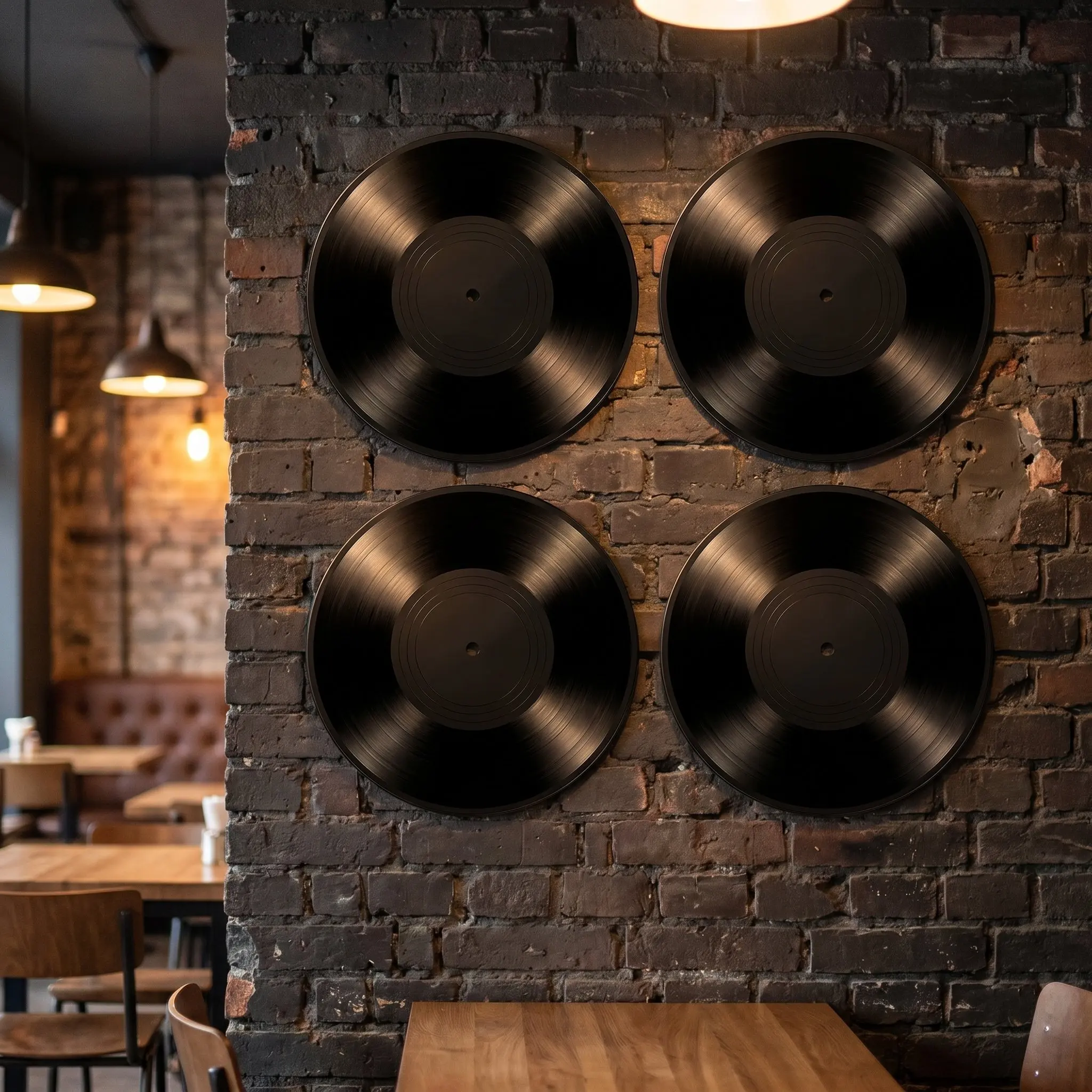 4 Pcs Fake Vintage Record Vinyl Records Music Decorations for Wall Musical Blank Disc