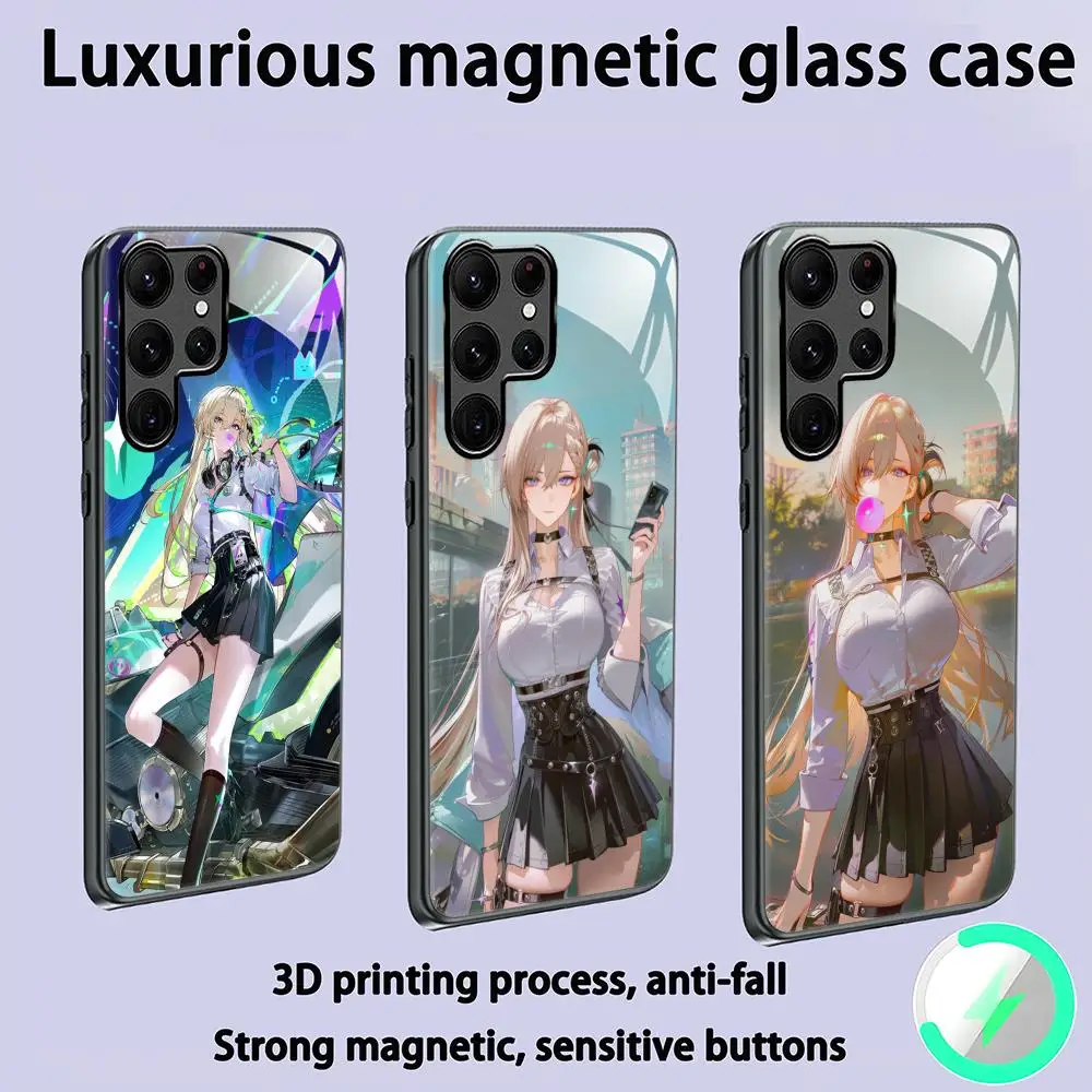 Wuthering Waves Lynae Phone Case For Samsung S26 S25 S24 S23 S22 S21 S20 Plus Ultra Glass Magnetic Case