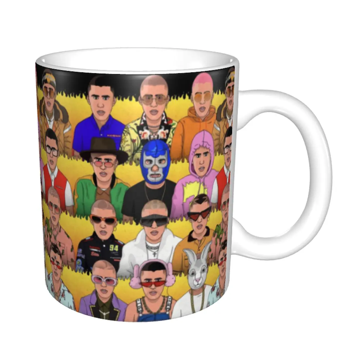 Customized Bad B-Bunny Mug Rapper Ceramic Coffee Mug Cup Creative Gift