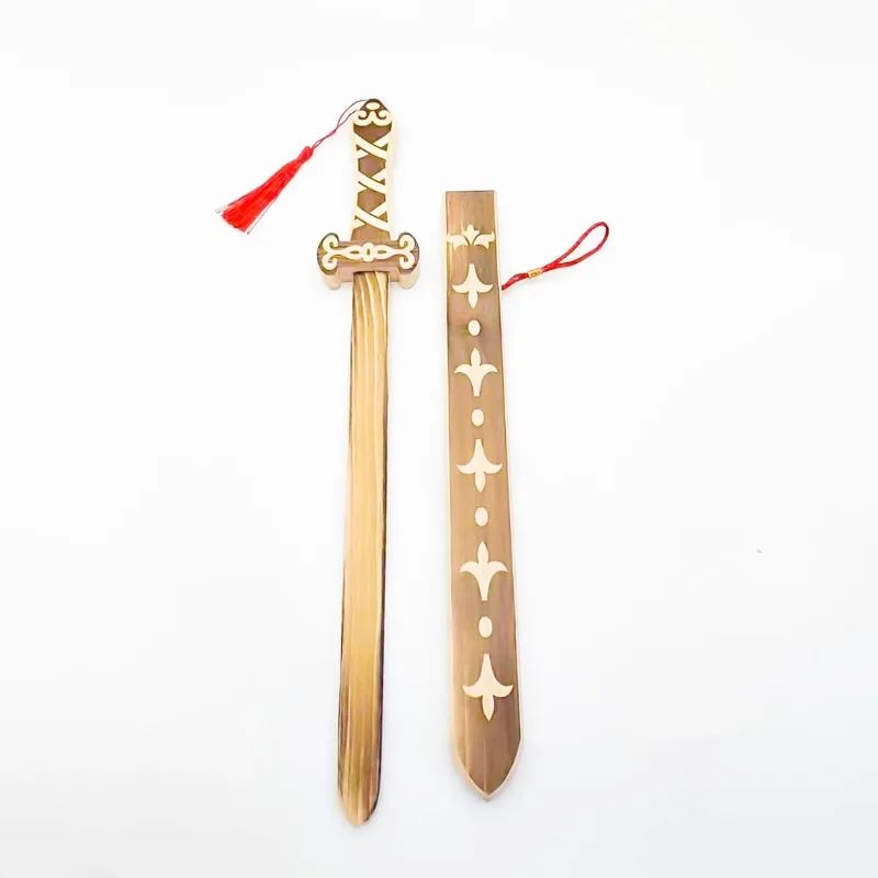 52 センチメートル/20.47 インチ刀剣木製如意中世コスプレアニメ周辺機器モデル小道具鞘付きパーティー用品グッズおもちゃ