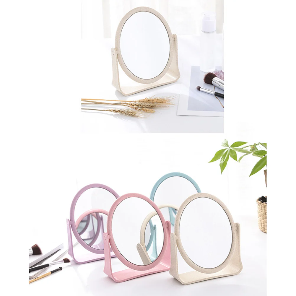 

2Pcs Desktop Mirrors Rotatable Dresser Mirror Elegant Design PP Silver Glass Material Scratch Resistant Square