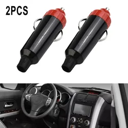 2 pçs dc 12v/24v tomada de isqueiro do carro conector 76.5x27.5x19mm à prova dwaterproof água cabeça masculina mais leve plug acessórios do carro