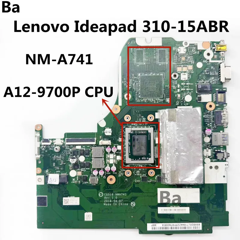 

Для Lenovo Ideapad 310-15ABR NM-A741 материнская плата CPU A12-9700P 4G RAM 100% рабочий тест