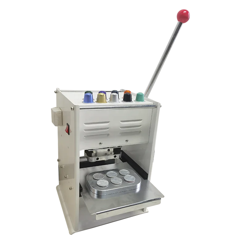 Manual Coffee Capsule Cup Sealing Machine Aluminum Foil 6 Holes Heat Sealing Machine