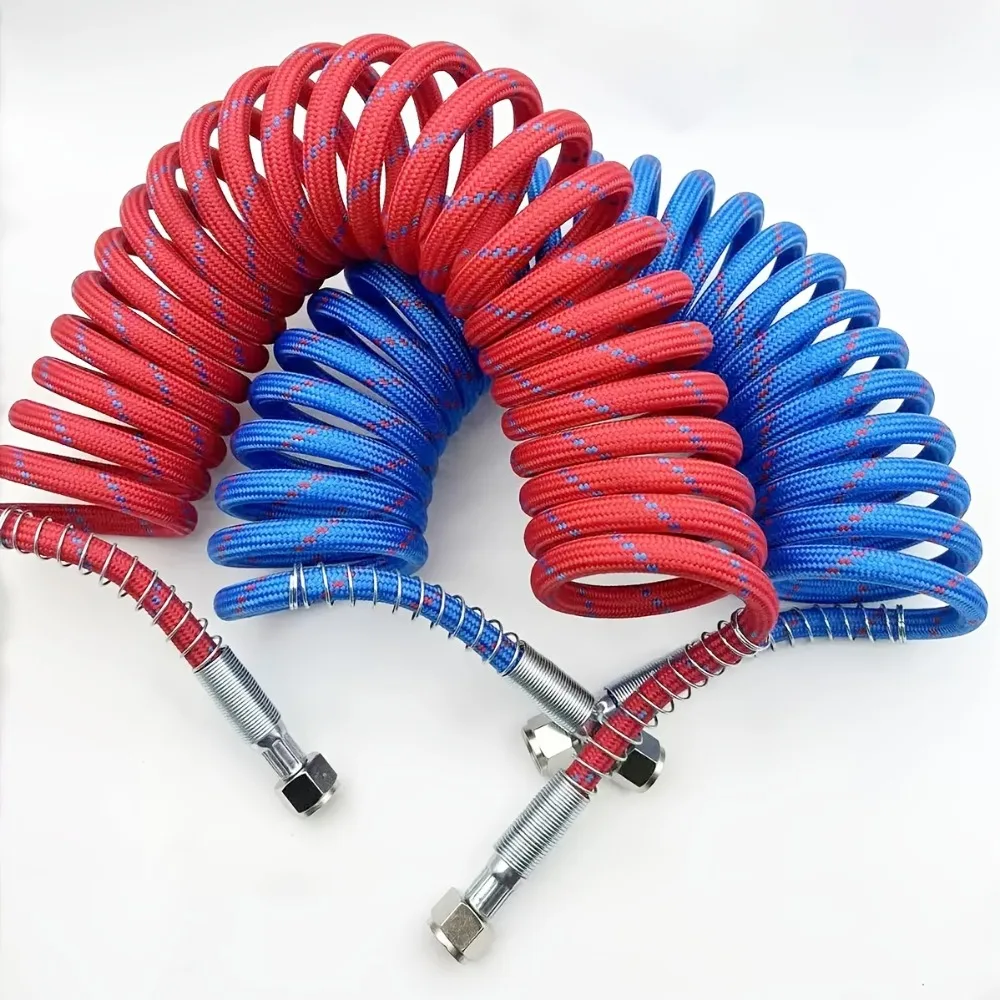 

Premium Red & Blue Coiled Air Hoses: Essential for Safe Truck - Trailer Operations