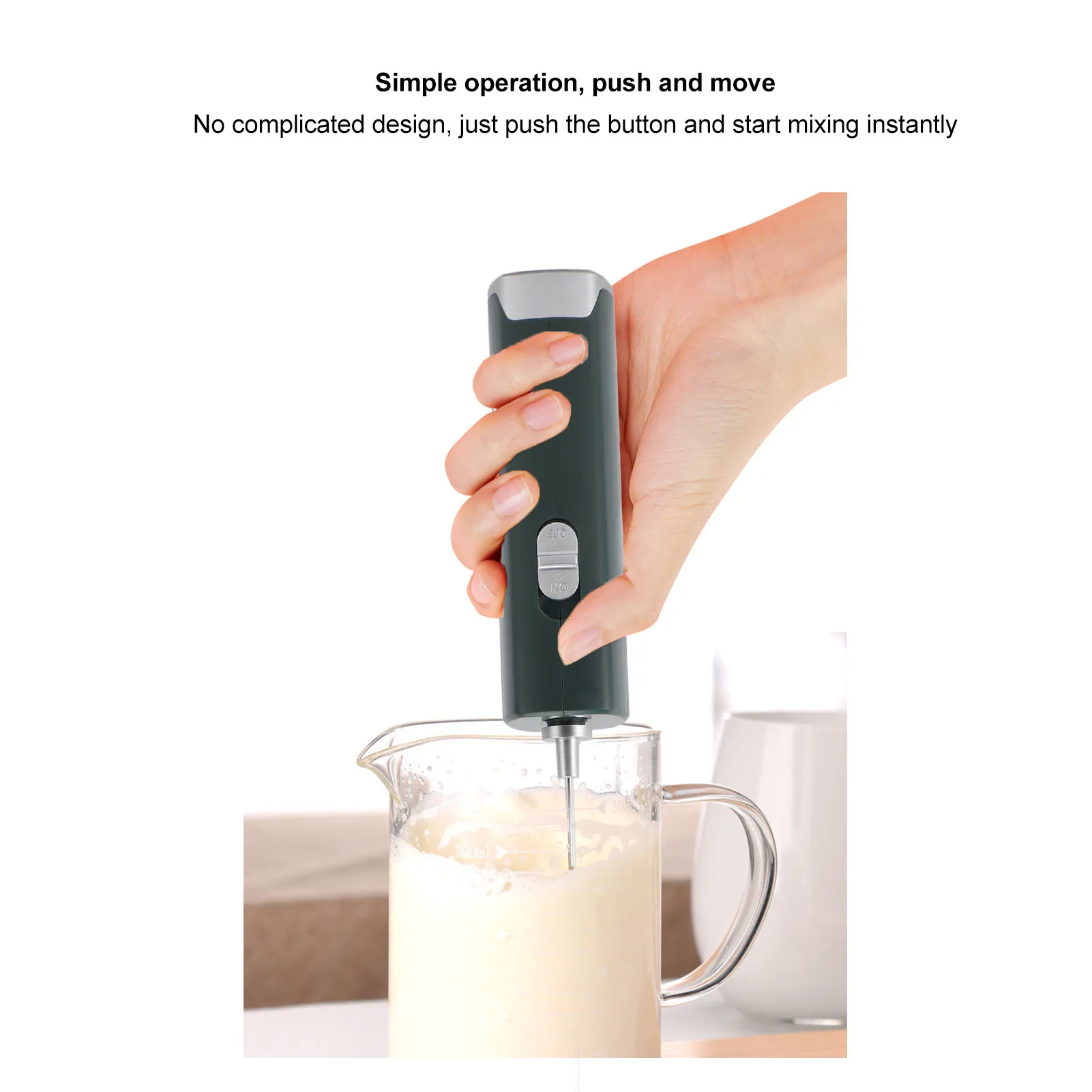 電動ミルク泡立て器多機能効率的な低ノイズミニハンド泡立て器ワンドコーヒーラテホットチョコレート用