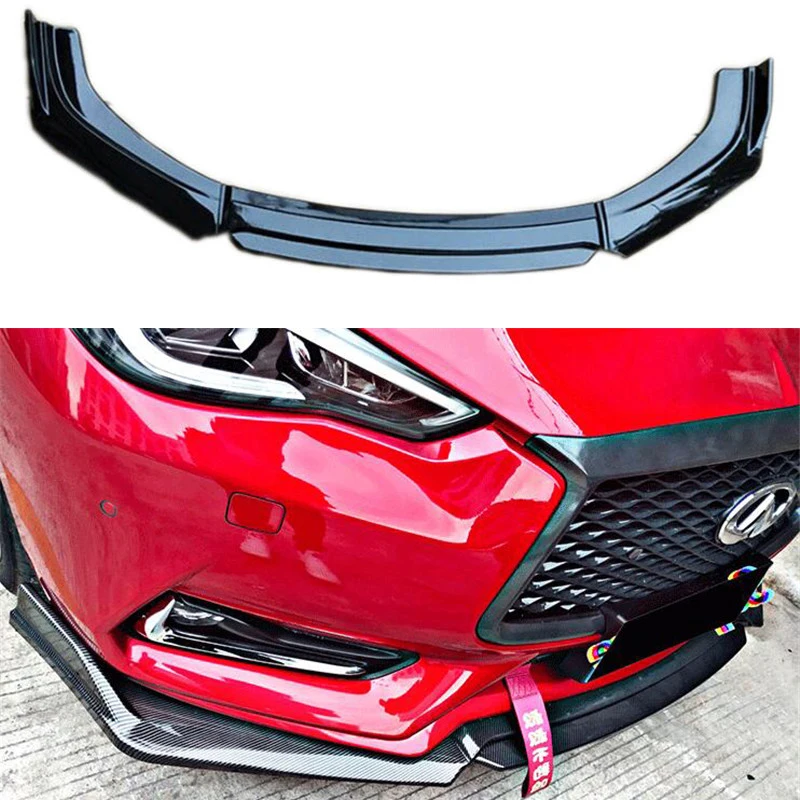 

For 3PCS Infiniti Q60 Q60S CAR Front Bumper Lip Diffuser Splitter ABS Black Collision Prevention Accessories Refit 2013-2022