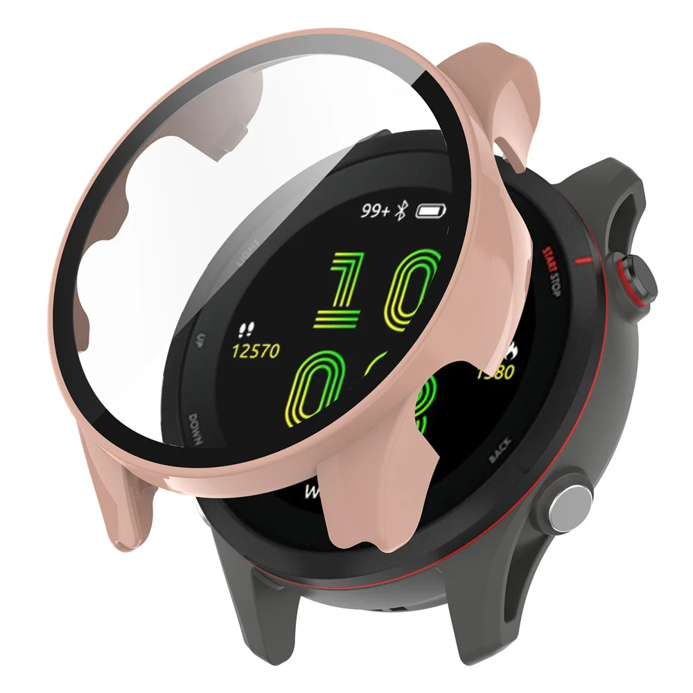 BEHUA für Garmin Forerunner 255 255S SmartWatch PC-Hülle mit gehärtetem Glas Displayschutzfolie Vollständige Abdeckung Stoßfänger-Schutzhülle – Detail 9