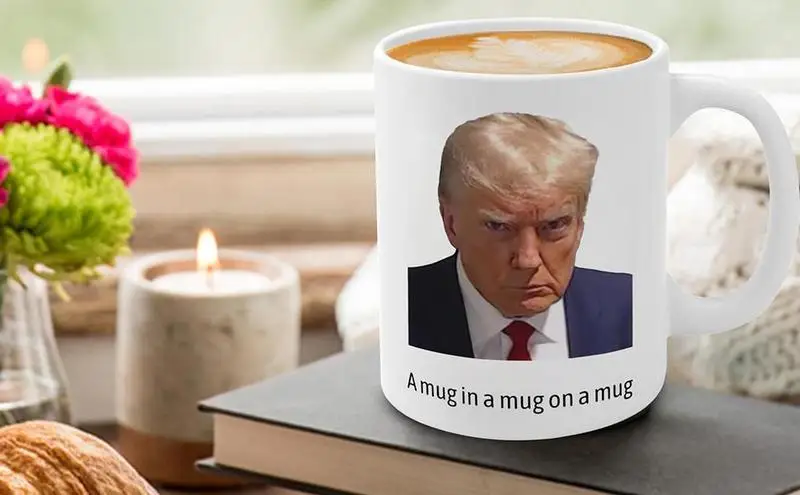 350ml Trump Mugshot Mug Novelty Coffee Mug Ceramic Tea Cup Printed Picture Cup Drinkware Gifts Fade Resistant Gift For  Friends