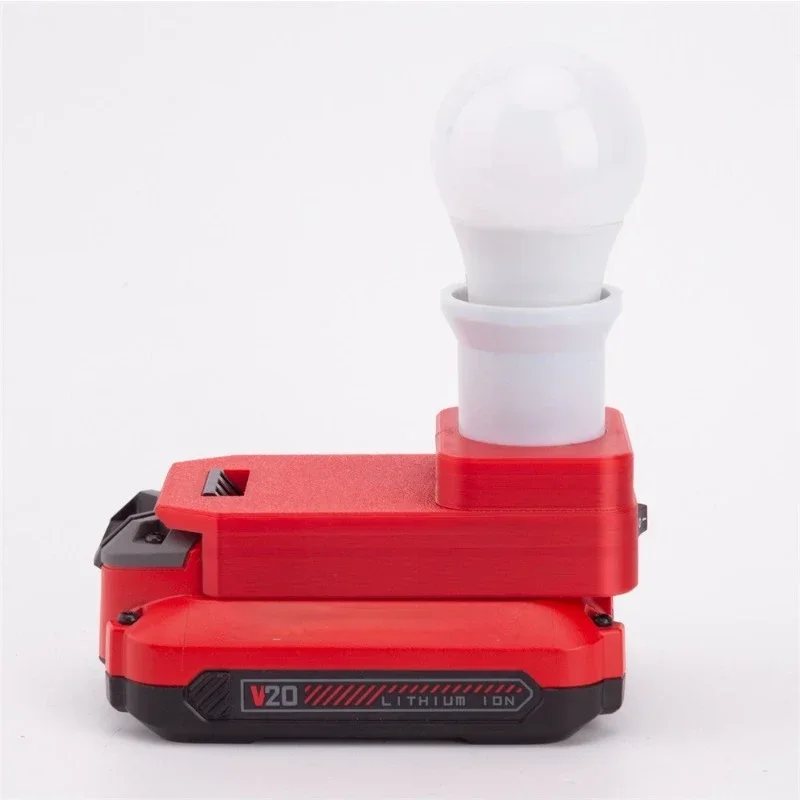 For Craftsman V20 Battery Base LED Light Indoor and Outdoor Work Light E27 Cordless Portable Emergency Tool Light Base Bulb