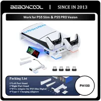 BEBONCOOL PH100 para PS5 Pro y versión delgada Digital/disco soporte de carga Horizontal con luces adecuado para PlayStation 5 PRO