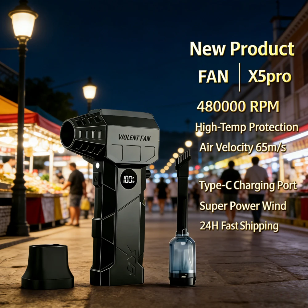 

X5 Turbo Fan Portable Handheld Fan Car Cleaning Tool Mini Air Blower with Vacuum Kit Turbo Jet Fan Hair Dryer multifunction use