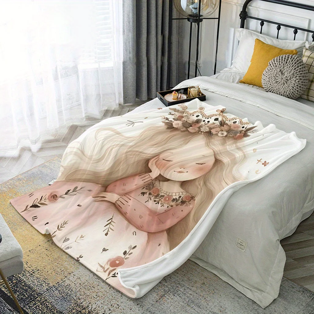 Holiday Gift for Daughter - Super Cute with Long Hair, Soft and Warm, Comfortable. Suitable for Sofa, Bed, Office, and Travel -