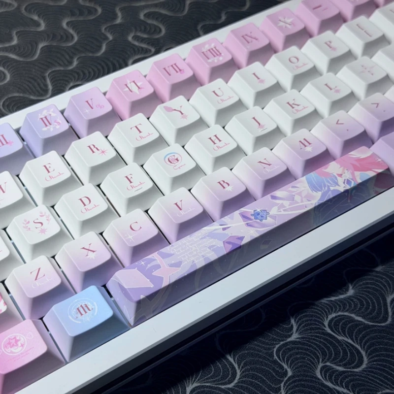 Honkai：Star Rail Cyrene Keycaps Custom PBT Cherry Profile Key Cap Cute Cartoon Anime Point Key Caps for Original DesignMX Switch