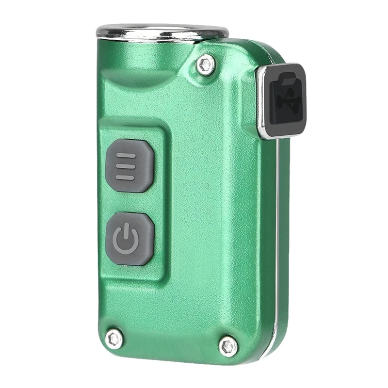 Portátil LED Keychain lanterna, Mini lanterna, interruptor duplo, recarregável, USB