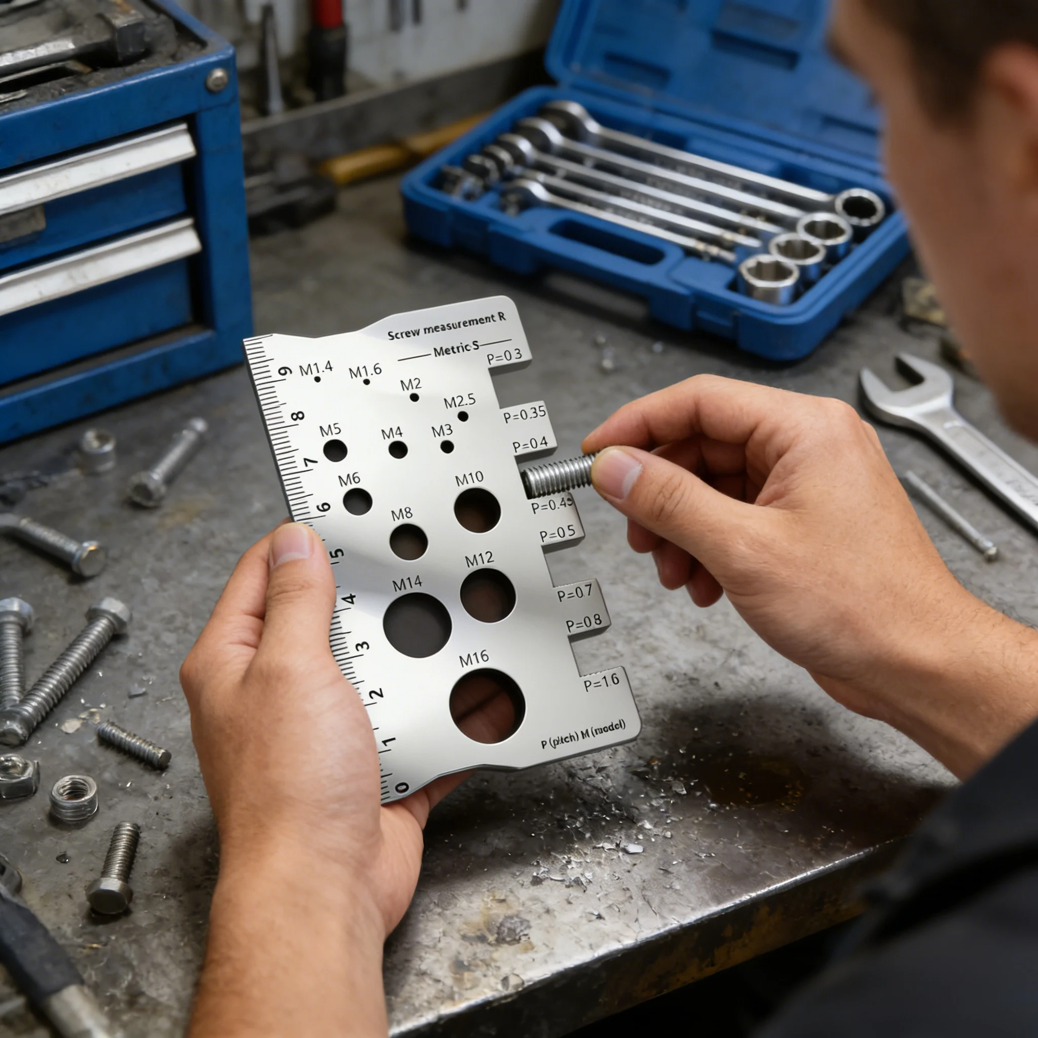 

Precision Thread Measuring Tool - Lathe Screw Cutting Gauge, Metric Inch Pitch Ruler for Machinist Gear, Rust-Proof