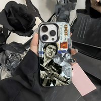 Classic S-Scarface Film Tony Phone Case For iPhone 16 15 14 13 12 11 Pro Max Grey Black Matte Laser Metallic Aurora Funda
