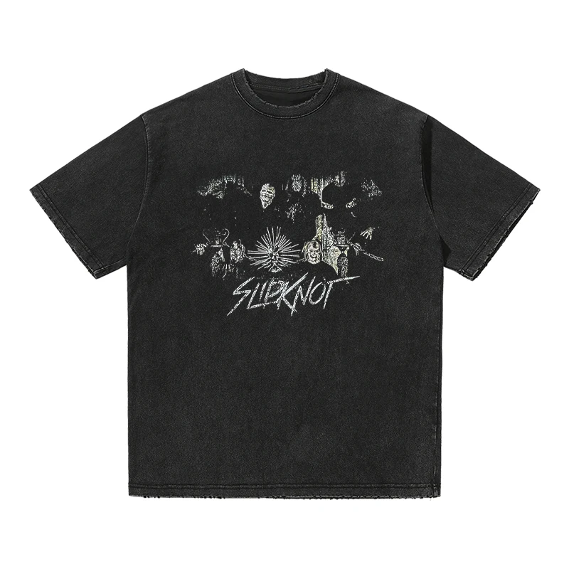 

The summer printed short-sleeved T-shirt of HKGN Live Knot Band is an American retro, versatile and pure cotton washed fashion