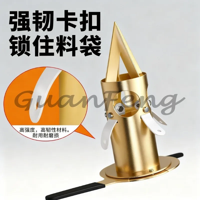 Manual ton bag unloaders and grain feeders, bulk bag breaking tools for plastic granules and powders