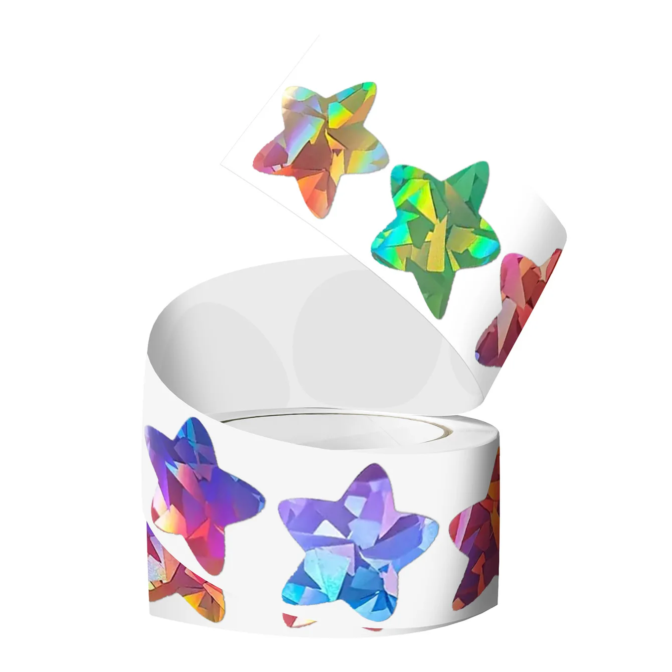 JCAC 500pcs 1 Inch Holographic Star Thank You Seal Stickers, Self-Adhesive Gift Envelope Labels