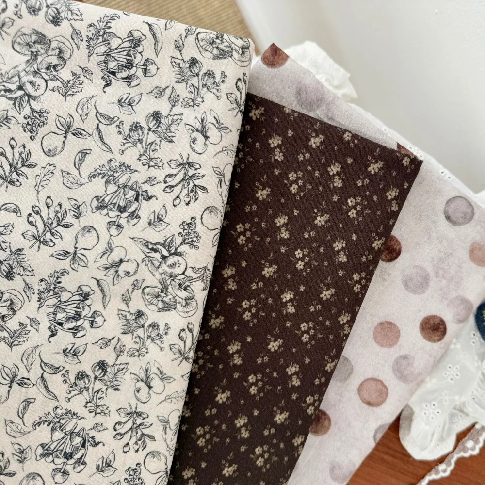 140x50cm 40s Full Cotton Digital Direct Print Fabric Fresh Vintage French Style Pure Cotton Women's and Children's Clothing DIY