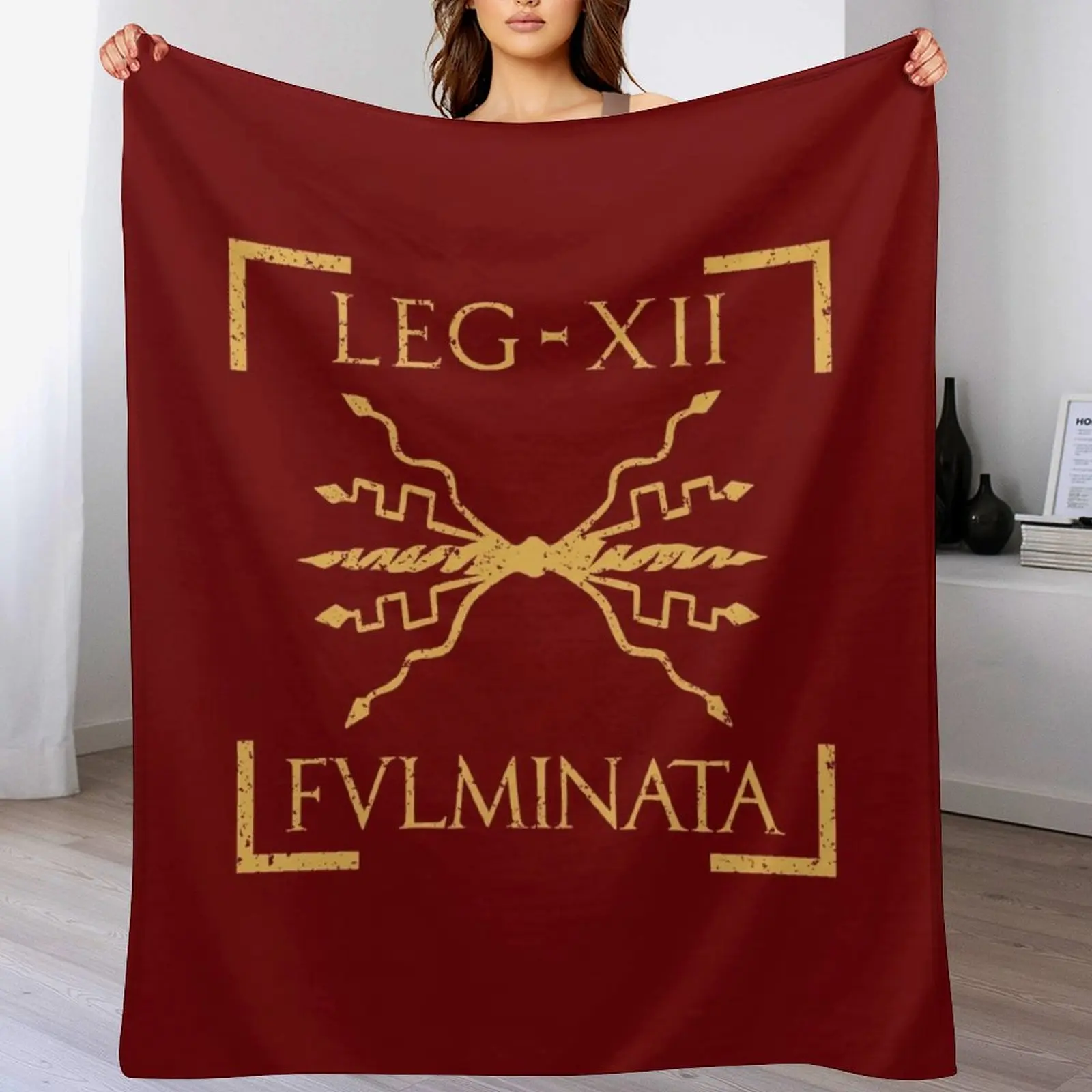 

Legio XII Fulminata Thunderbolt Emblem Roman Legion Throw Blanket Sleeping Bag Heavy Blankets