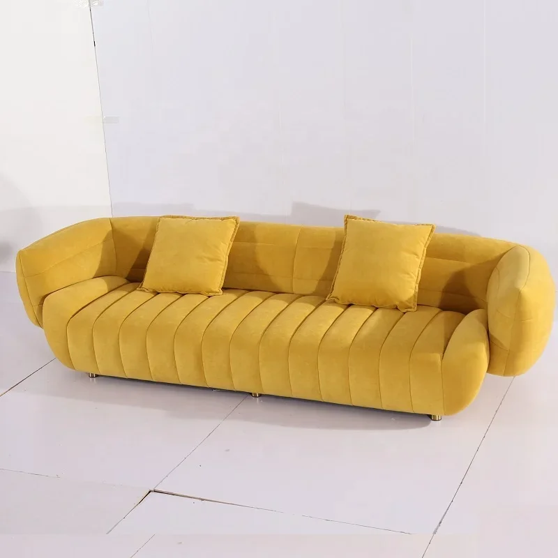 Italian Design Light Luxury Fabric Sofa Model Room Designer Ins Hotel Beauty Salon Banana Boat Sofa