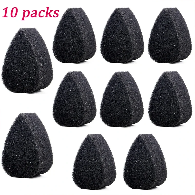 10/20-Piece Facial Art Painting Sponges, Black Makeup Sponge Blocks, Water Droplet and Semi-Circular Shaped Blending Tools