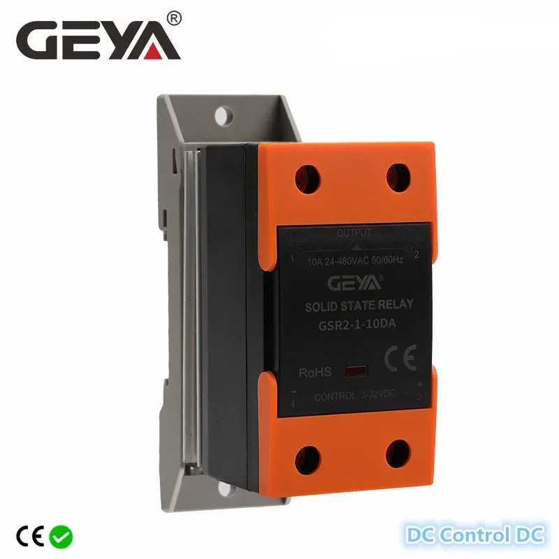 GEYA Solid State Relay with Radiator SSR 10DA 25DA 40DA DC Control AC Single Phase SSR Din Rail Mount Single Phase