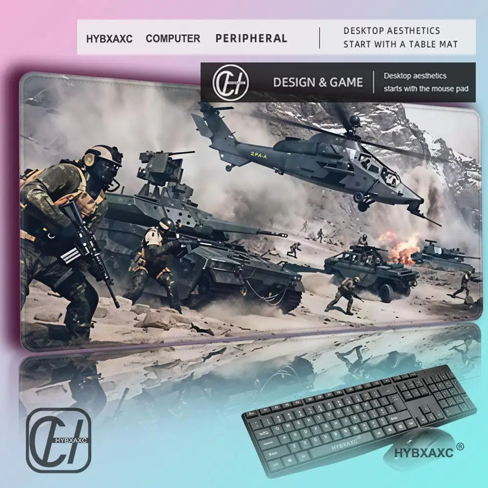 

HYBXAXC New Gaming Mousepad E-sports B-Battlefield 6 Keyboard Pad Game Accessories Lock Edge DeskMat HD Non-slip Rubber