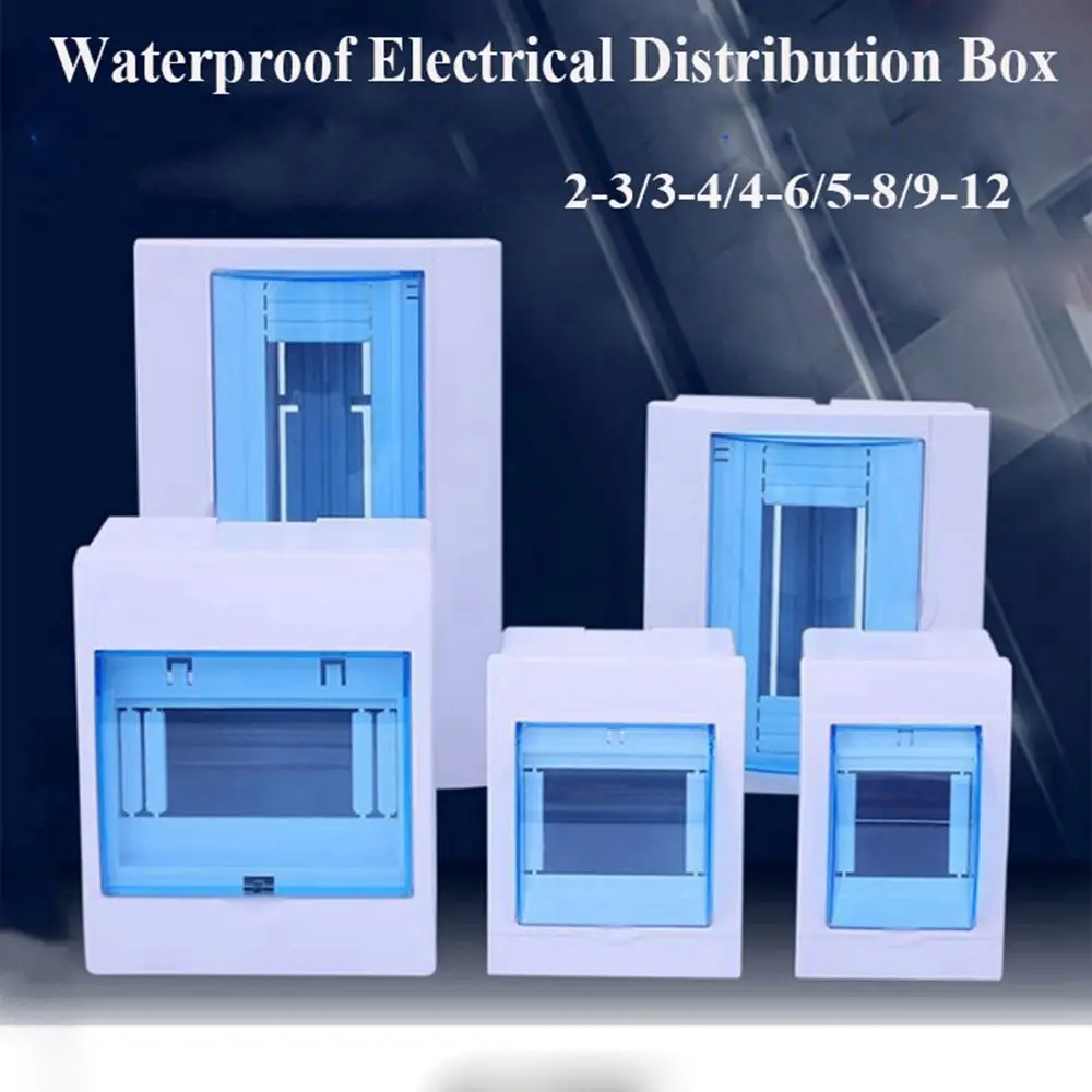 

Circuit Breaker 2-3/3-4/4-6/5-8/9-12 Ways Distribution Protection Box Plastic Boxes Electric Transparent Cover Project Case