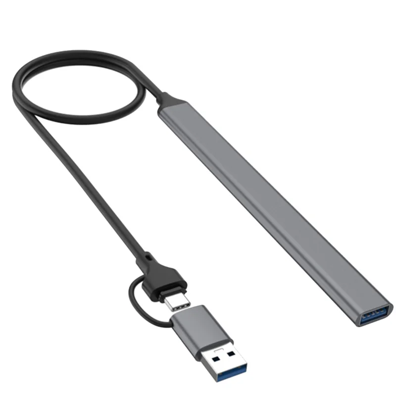7 منافذ USB Hub Slim Mini 2 in 1 (USB-C+USB 3.0) إلى USB 2.0X6+USB 3.0X1 5Gbps ناقل حركة سريع USB3.0 Hub