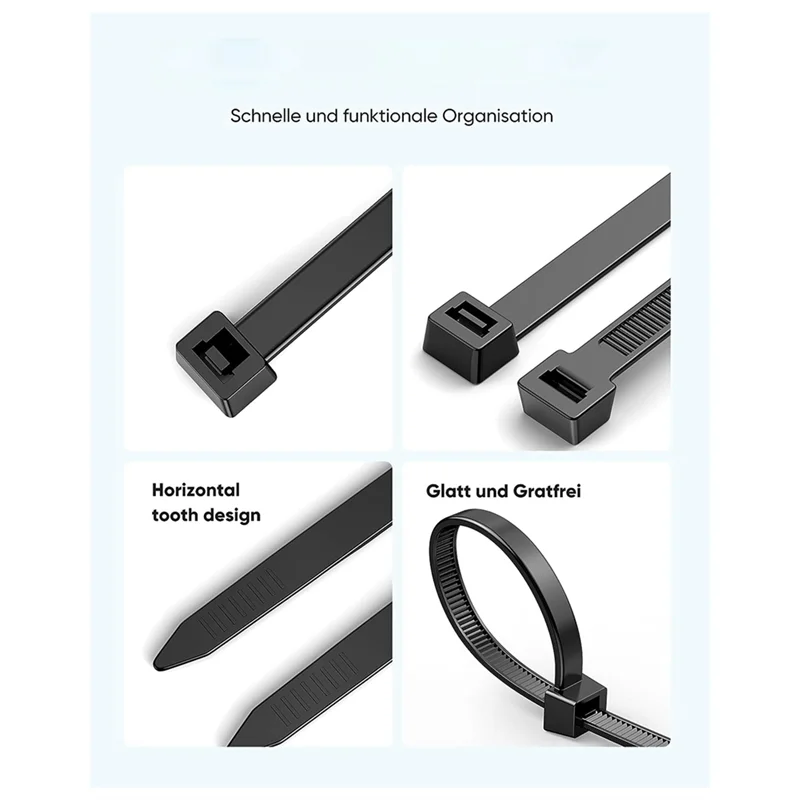 100แพ็คสายZip Ties Heavy Duty 12นิ้ว,7.6มม.พลาสติกลวดผูก70Kgแรงดึง,UV,ร้อน