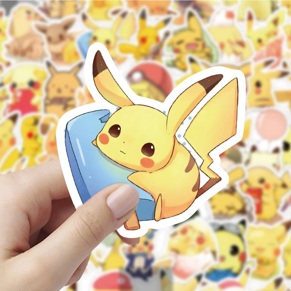 10/30/50pcs Pokemon Cartoon Stickers Kawaii Pikachu Decals Graffiti Skateboard Bicycle Laptop Kids Waterproof Anime Sticker Pack