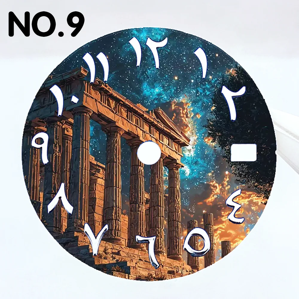 28.5 مللي متر الطلب NH35 ساعة الطلب تقويم واحد الاتصال الهاتفي العربية يناسب NH35/NH36 ساعة يد تعمل بالحركة أجزاء استبدال أجزاء بطلب مخصص