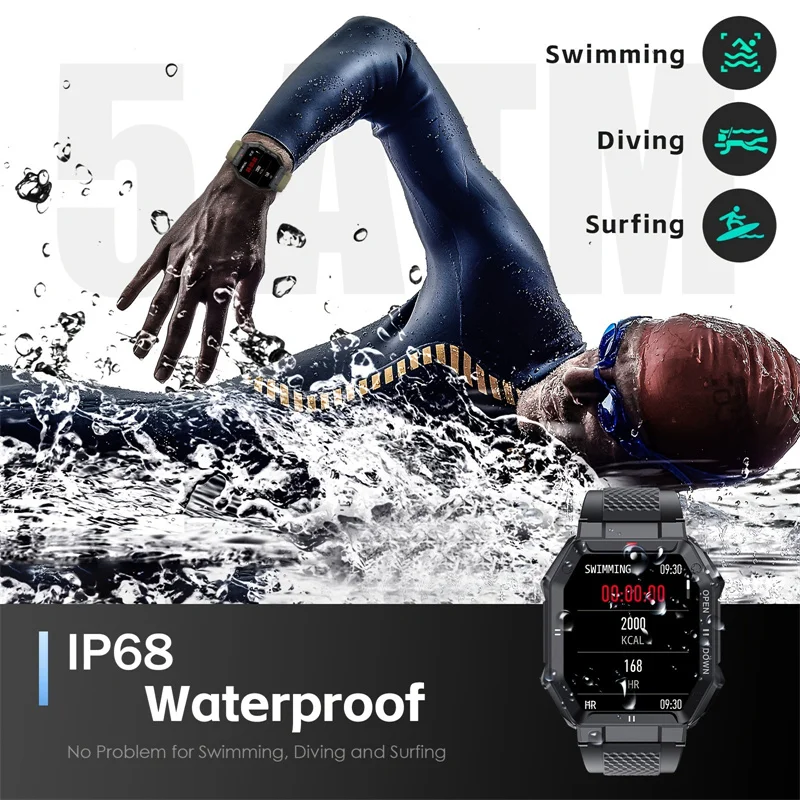 Smart Watch K55 Outdoor Sports Bluetooth Call All Day Health Monitoring Heart Rate Blood Pressure New Wrist Watch