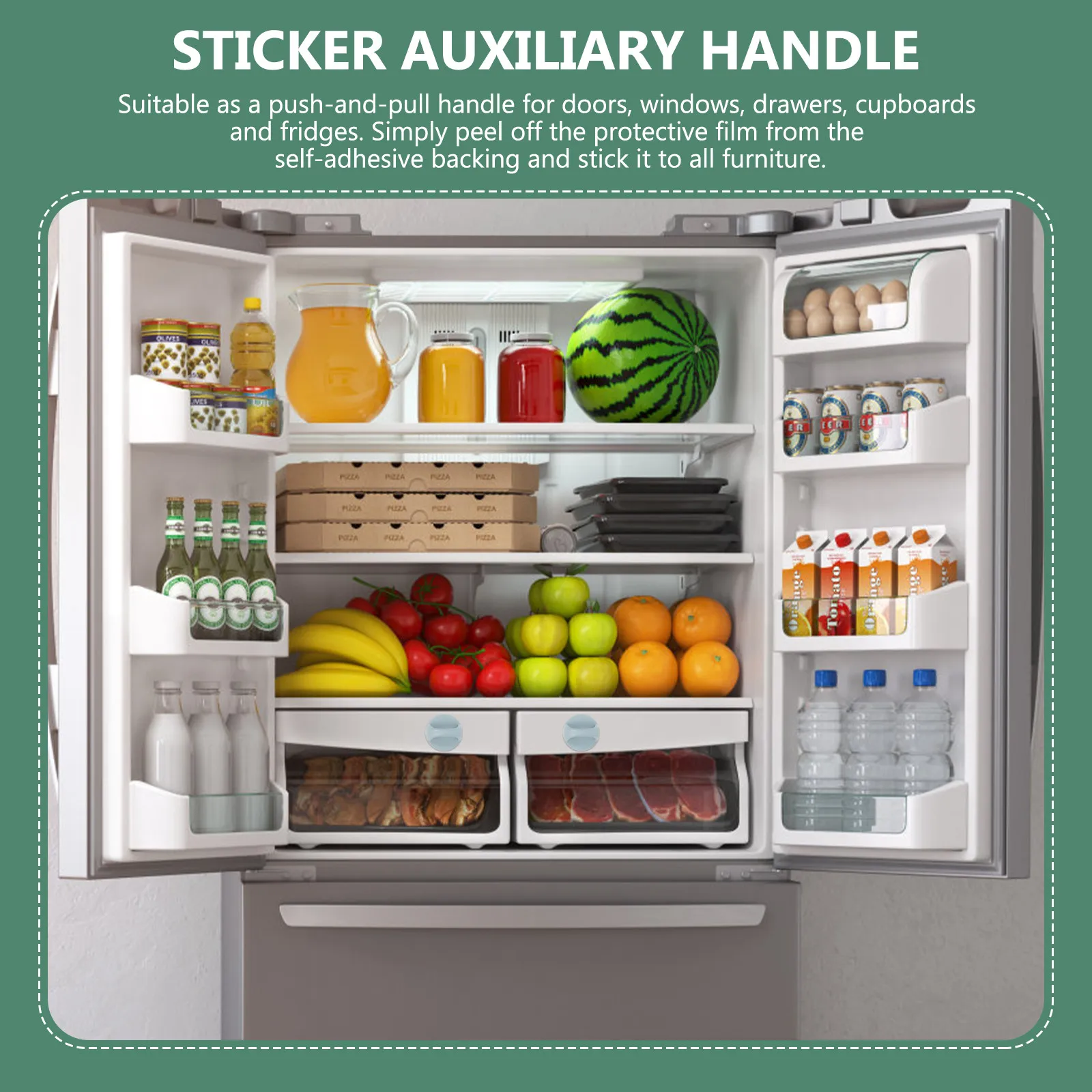 10pcs Self-Adhesive Furniture Handles – No-Drill Sticky Pulls for Doors, Windows, Fridges & Drawers