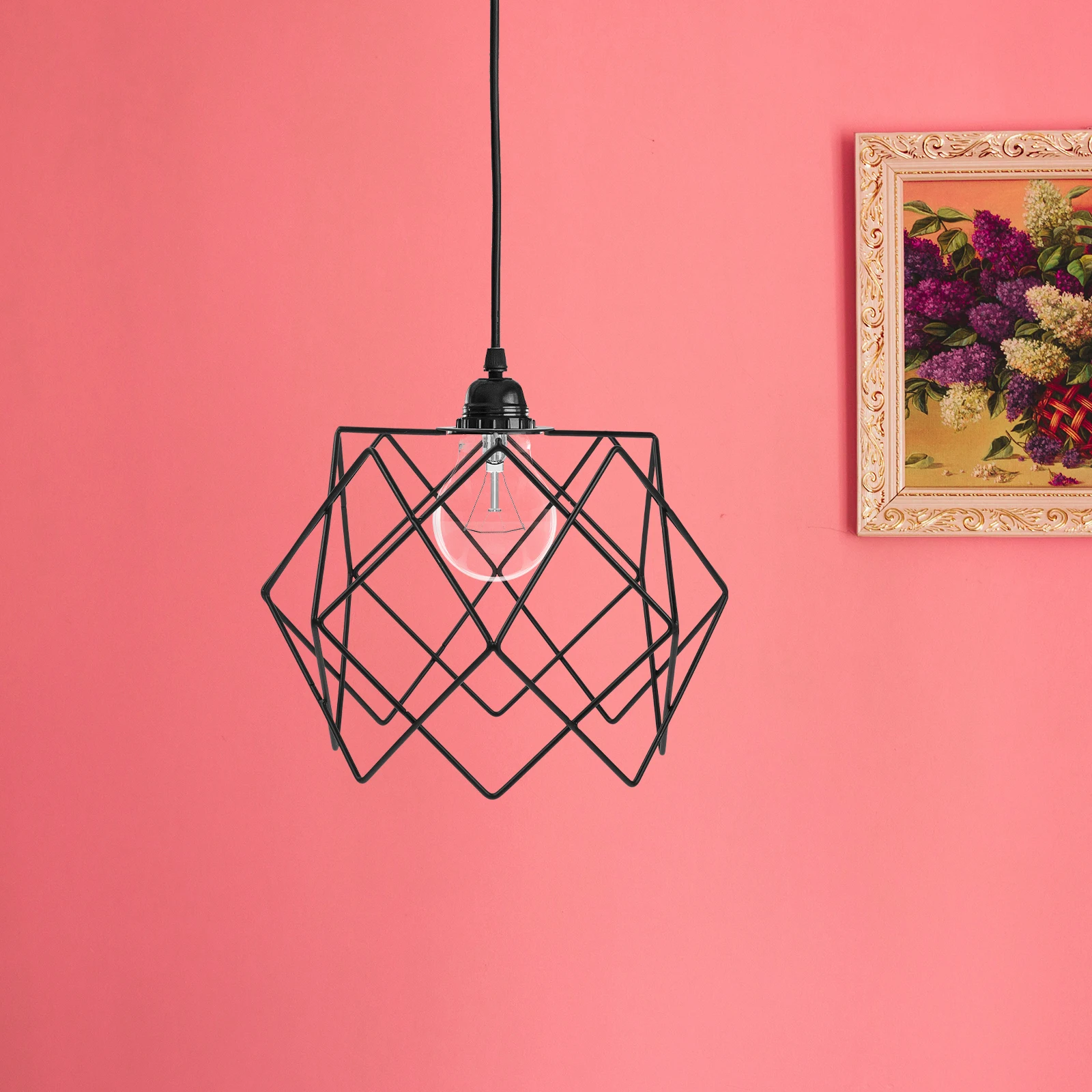 

1pcs Retro Metal Lampshade Replacement Black Decorative Light Cover For Pendant Hanging Chandeliers Hotel Farmhouse Living Room