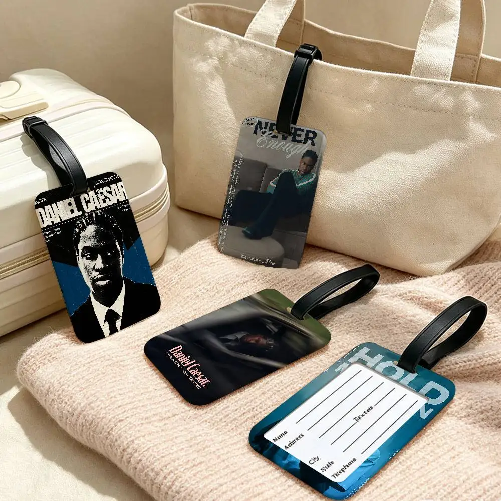 D-Daniel Caesar Music Album Freudian Durable PVC Anti lost Baggage Tag With Info Card Lightweight Luggage Identification Label