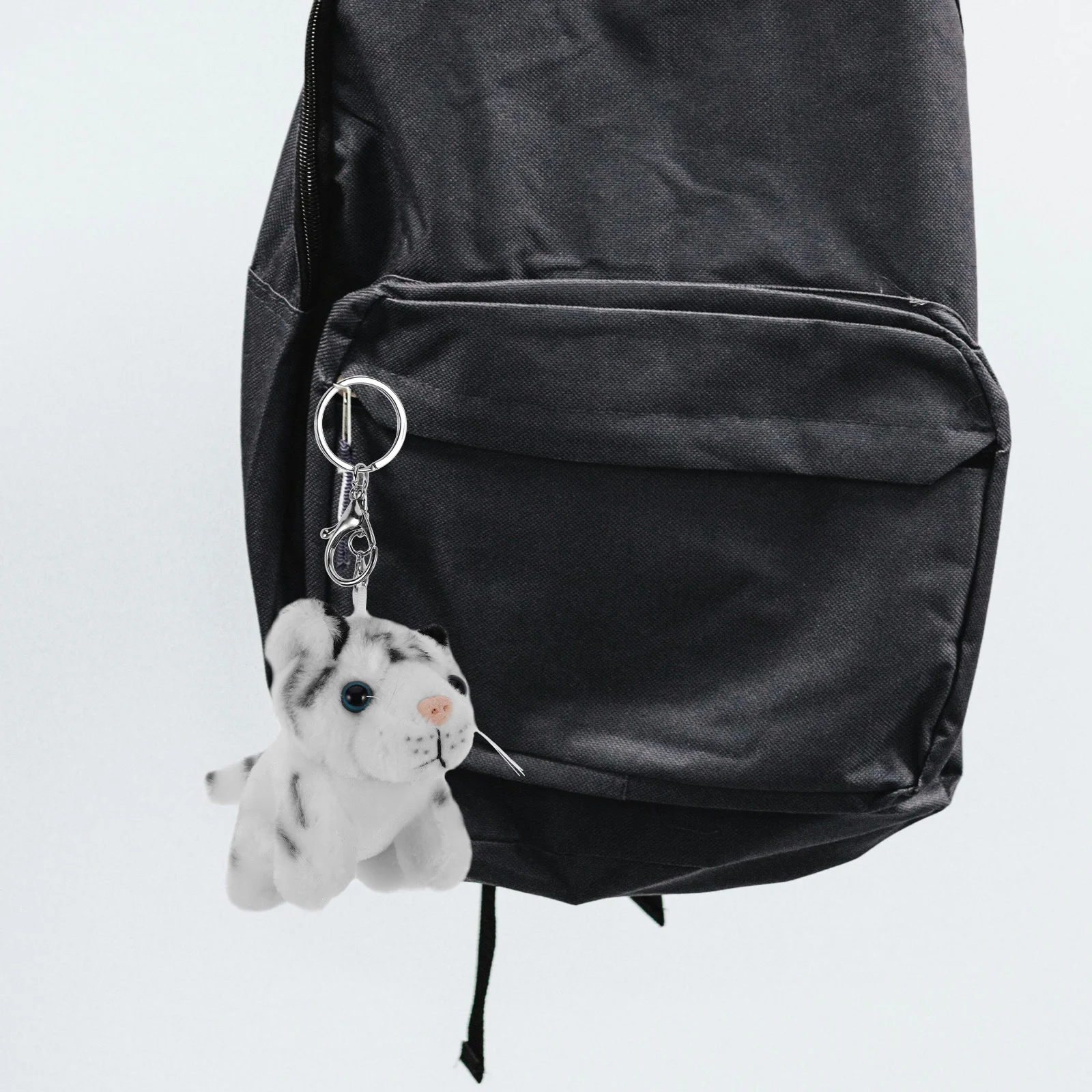 Realistisch dier tijger sleutelhanger schattig rugzak ornament draagbaar duurzaam dierentuin souvenir kindercadeau mini gevulde tijger hanger